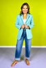 Dusty Teal Open Front Classic Blazer *FINAL SALE*