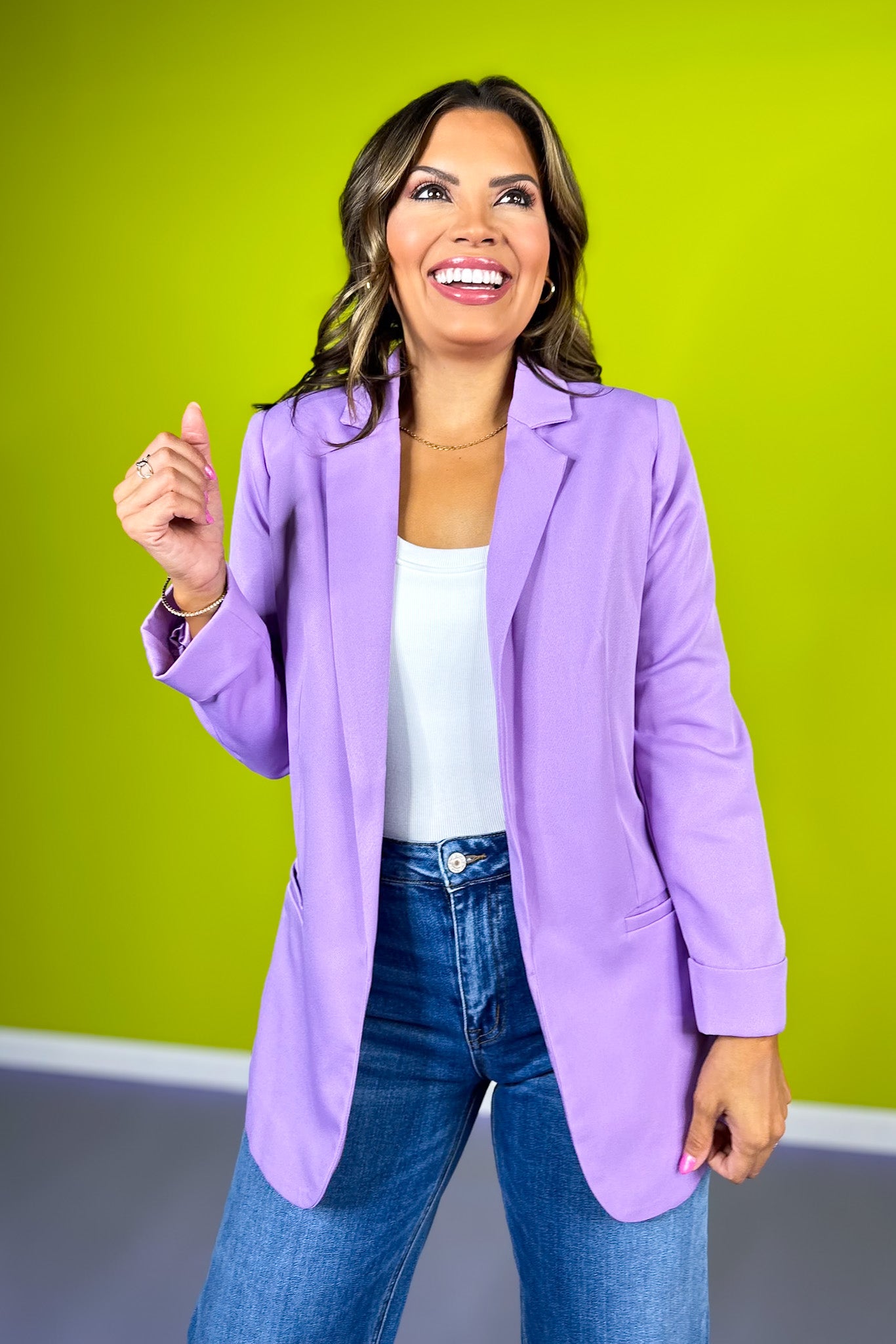 Bright Lavender Open Front Classic Blazer *FINAL SALE*