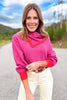 SSYS McClain Colorblock Bandana Sweater In Orchid