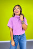 Mauve Mock Neck Side Shirred Sweater *FINAL SALE*