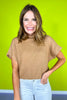 Tan Mock Neck Side Shirred Sweater *FINAL SALE*