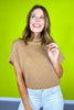 Tan Mock Neck Side Shirred Sweater *FINAL SALE*