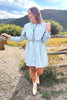 SSYS Oakley Quilted Scallop Overlay Dress In Denim