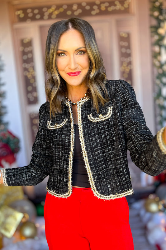 SSYS The Paige Tweed Jacket In Black *FINAL SALE*