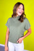 Light Olive Mock Neck Side Shirred Sweater *FINAL SALE*