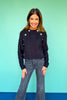 SSYS Larkyn Button Cable Knit Sweater In Black