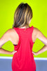 SSYS Red Ruffle Racerback Honeycomb Active Tank Top