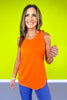 SSYS Orange Ruffle Racerback Honeycomb Active Tank Top