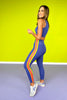 SSYS Orange Pink Lime Inset Stripe Periwinkle Leggings