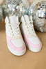Pink Striped High Top Sneakers *FINAL SALE*, SHOES, SNEAKER,MUST HAVE SNEAKER, HIGH TOP SNEAKER, WHITE SNEAKER, MOM STYLE, CASUAL STYLE, SSYS BY MALLORY FITZSIMMONS