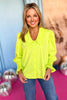 SSYS The Gemma Peter Pan Collar Long Sleeve Poplin Top In Lime, ssys fall collection, ssys fall, fall style, fall outfit, must have fall, elevated fall, mom style, office style, office outfit, fall top, elevated top, ssys top, ssys by mallory fitzsimmons