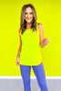 SSYS Lime Ruffle Racerback Honeycomb Active Tank Top