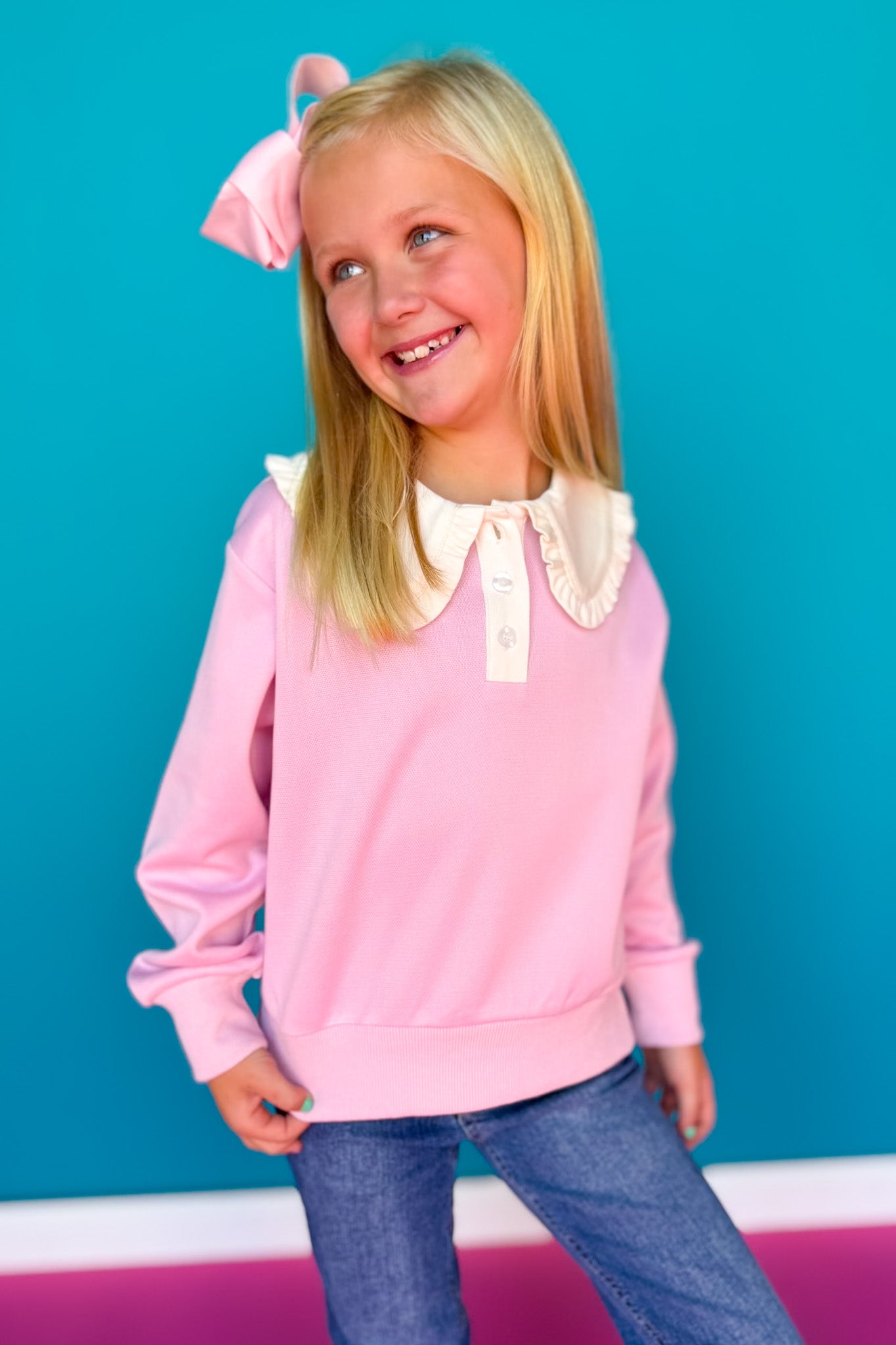 SSYS Kids Skye Solid Top In Pink