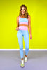 SSYS Blue Pink Colorblock Sports Bra