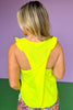 SSYS Ruffle Twist Back Honeycomb Active Tank In Neon Yellow *FINAL SALE*