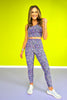 SSYS Lime Pink Neon Animal Print Stripe Sports Bra