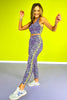SSYS Lime Pink Neon Animal Print Stripe Compression Leggings