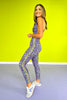 SSYS Lime Pink Neon Animal Print Stripe Compression Leggings