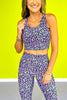 SSYS Lime Pink Neon Animal Print Stripe Compression Leggings