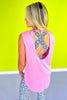 SSYS Open Back Sleeveless Active Air Top In Baby Pink