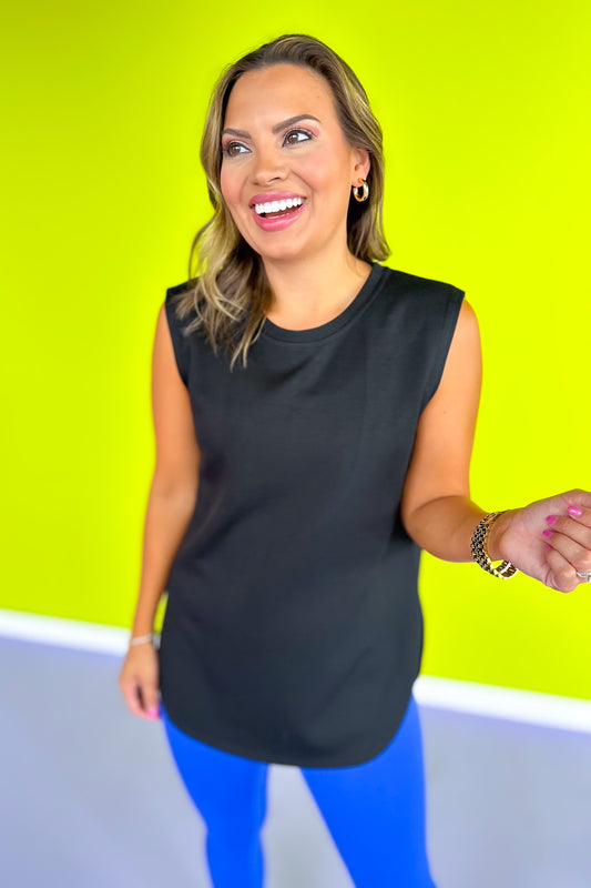 SSYS Open Back Sleeveless Active Air Top In Black