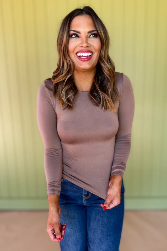 Taupe Long Sleeve Top