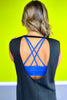 SSYS Open Back Sleeveless Active Air Top In Black