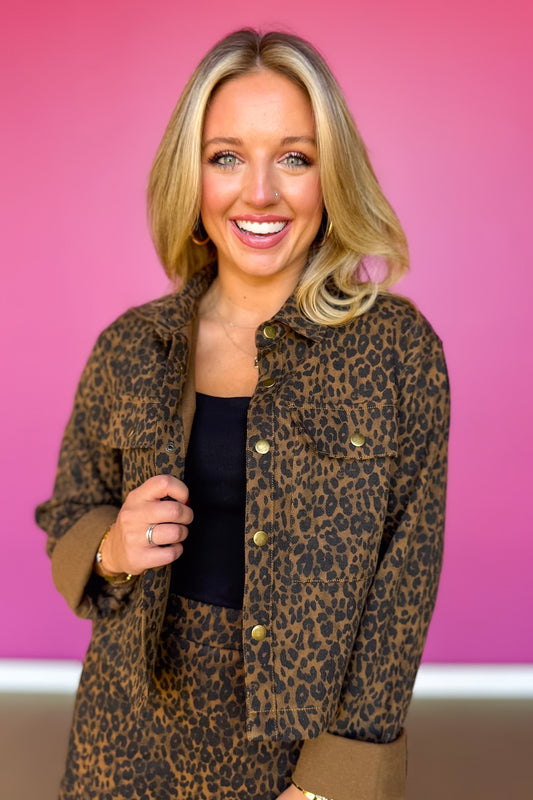 SSYS Signature Animal Denim Cropped Shacket