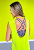 SSYS Open Back Sleeveless Active Air Top In Lime