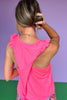 SSYS Ruffle Twist Back Honeycomb Active Tank In Hot Pink *FINAL SALE*