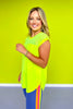 SSYS Short Sleeve Mesh Active Top In Neon Yellow