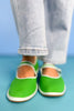 Green Cotton Mary Jane Ballet Flats *FINAL SALE*