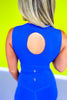 SSYS Cobalt Blue Open Back Sports Bra