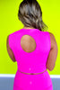 SSYS Neon Pink Open Back Sports Bra