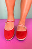 Red Suede Maryjane Shoes *FINAL SALE*