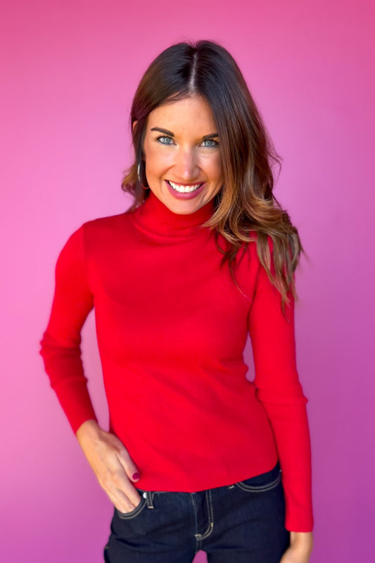 SSYS Mila Knit Turtleneck In Red