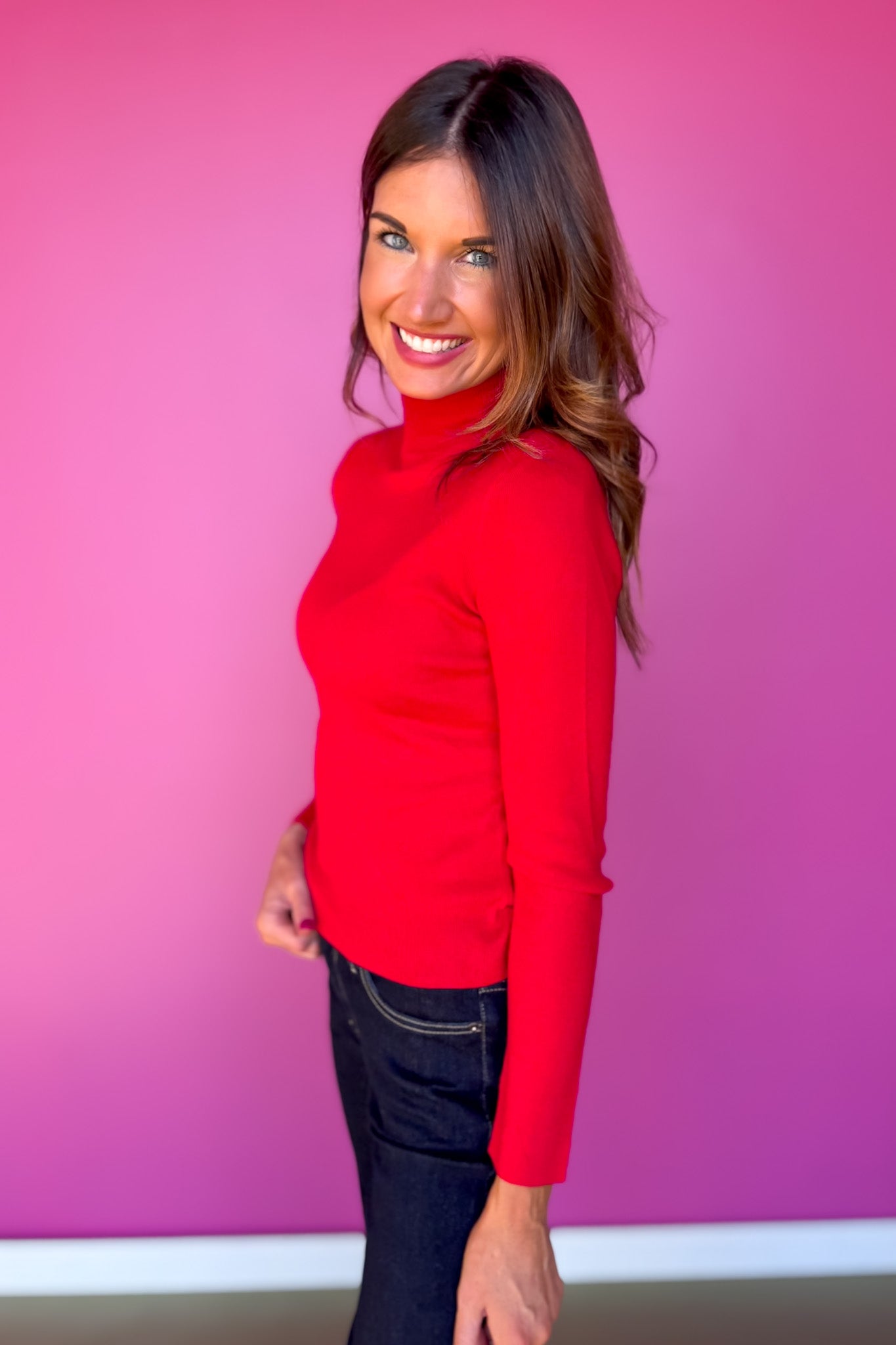SSYS Mila Knit Turtleneck In Red
