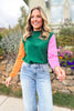 SSYS Lane Colorblock Sweater In Hunter