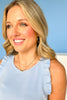 SSYS Ruffle Racerback Scuba Tank Top In Light Blue, scuba drop, ssys must have, easy to wear, ssys by mallory fitzsimmons