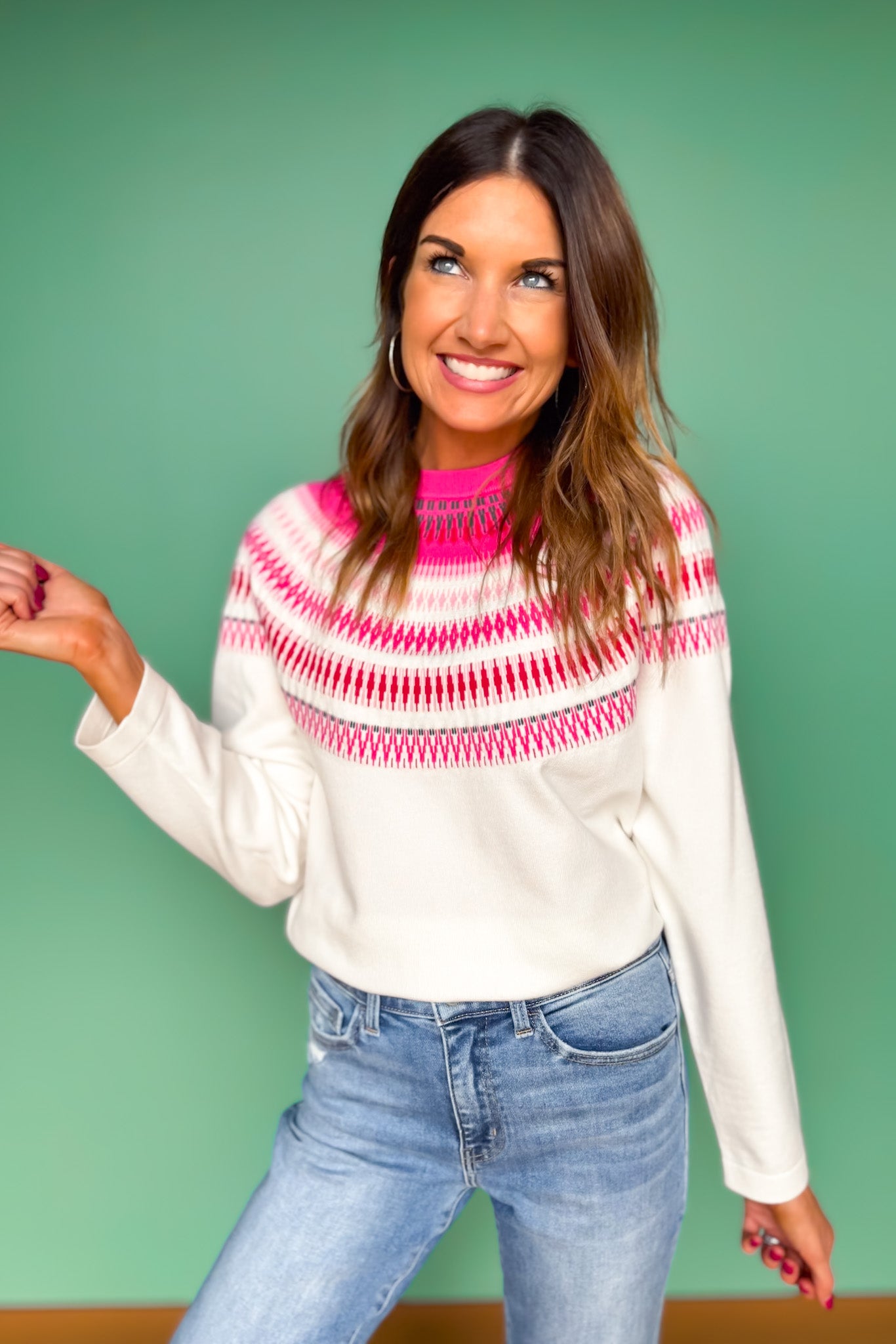 SSYS Julia Fair Isle Sweater In Ivory