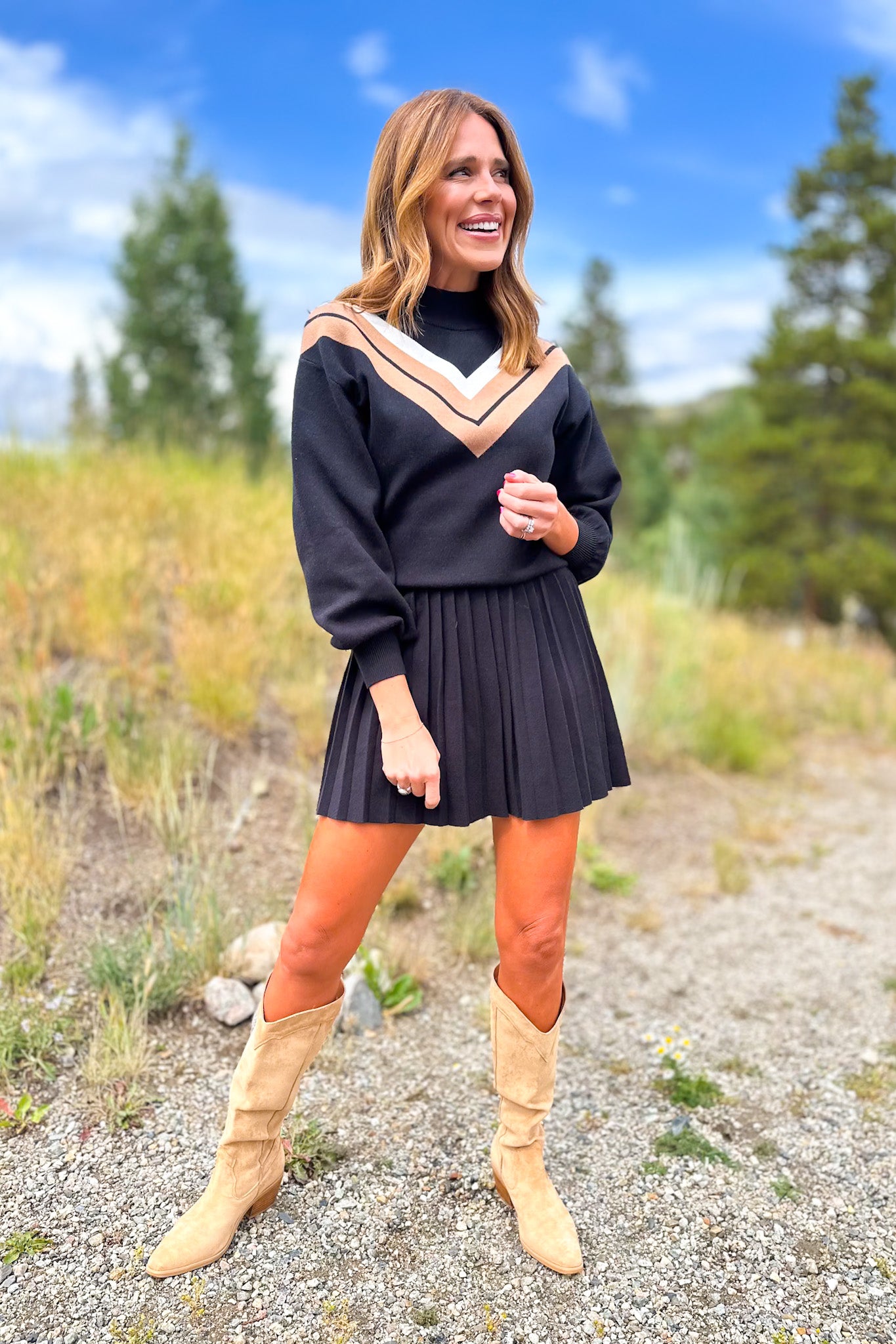 SSYS Aspen Mock Neck Sweater In Black