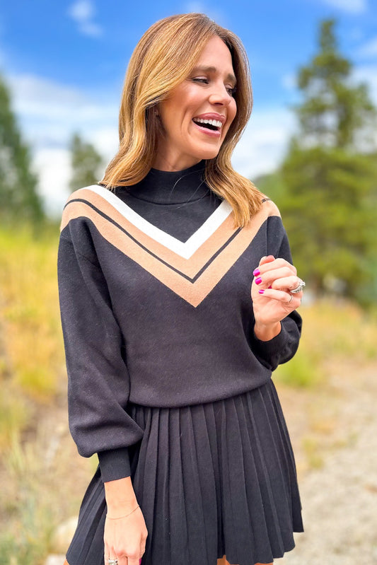 SSYS Aspen Mock Neck Sweater In Black