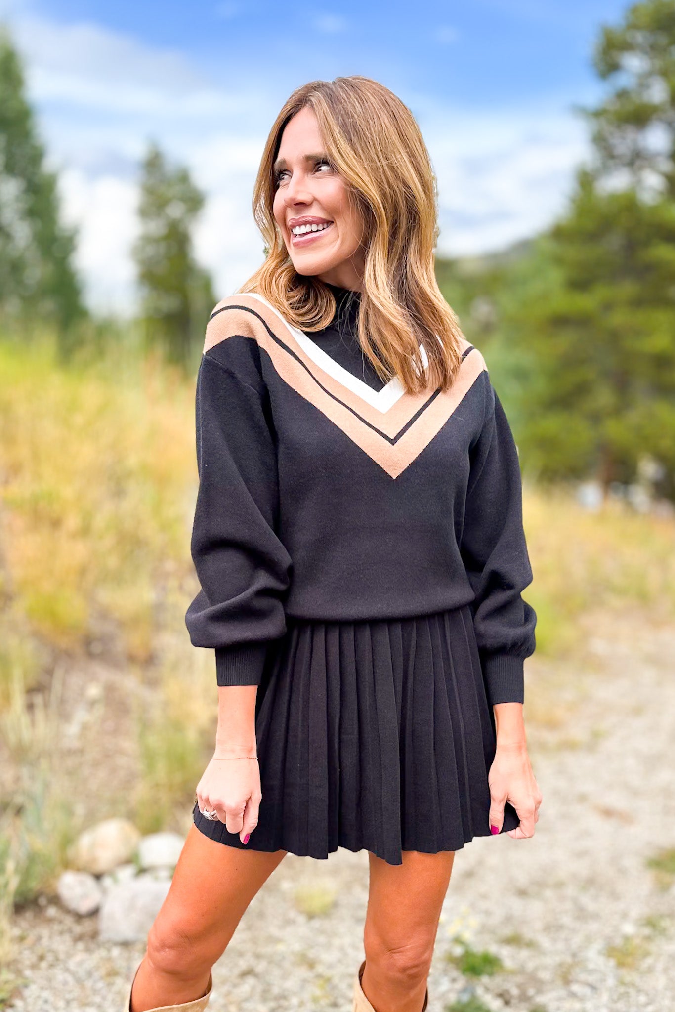 SSYS Wynn Pleated Knit Skort In Black