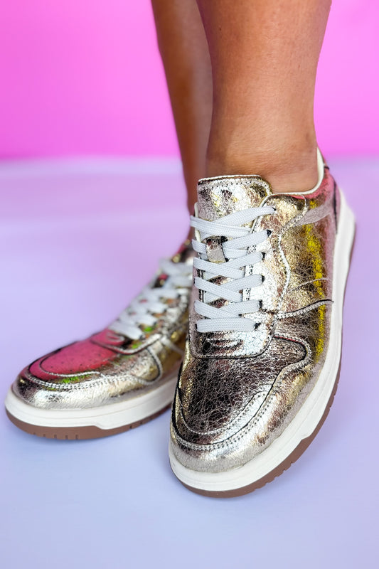 Gold Metallic Finish Sneakers