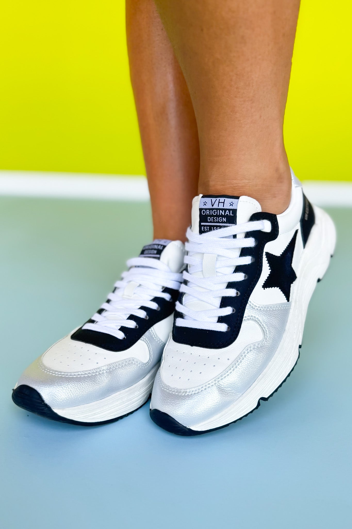 Vintage Havana Black Star Metallic Detail Sneakers
