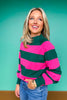 SSYS Evy Stripe Sweater In Hunter Pink