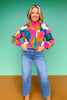 SSYS Aspen Mock Neck Sweater In Abstract Pink