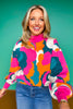 SSYS Aspen Mock Neck Sweater In Abstract Pink