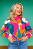 SSYS Aspen Mock Neck Sweater In Abstract Pink