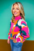 SSYS Aspen Mock Neck Sweater In Abstract Pink